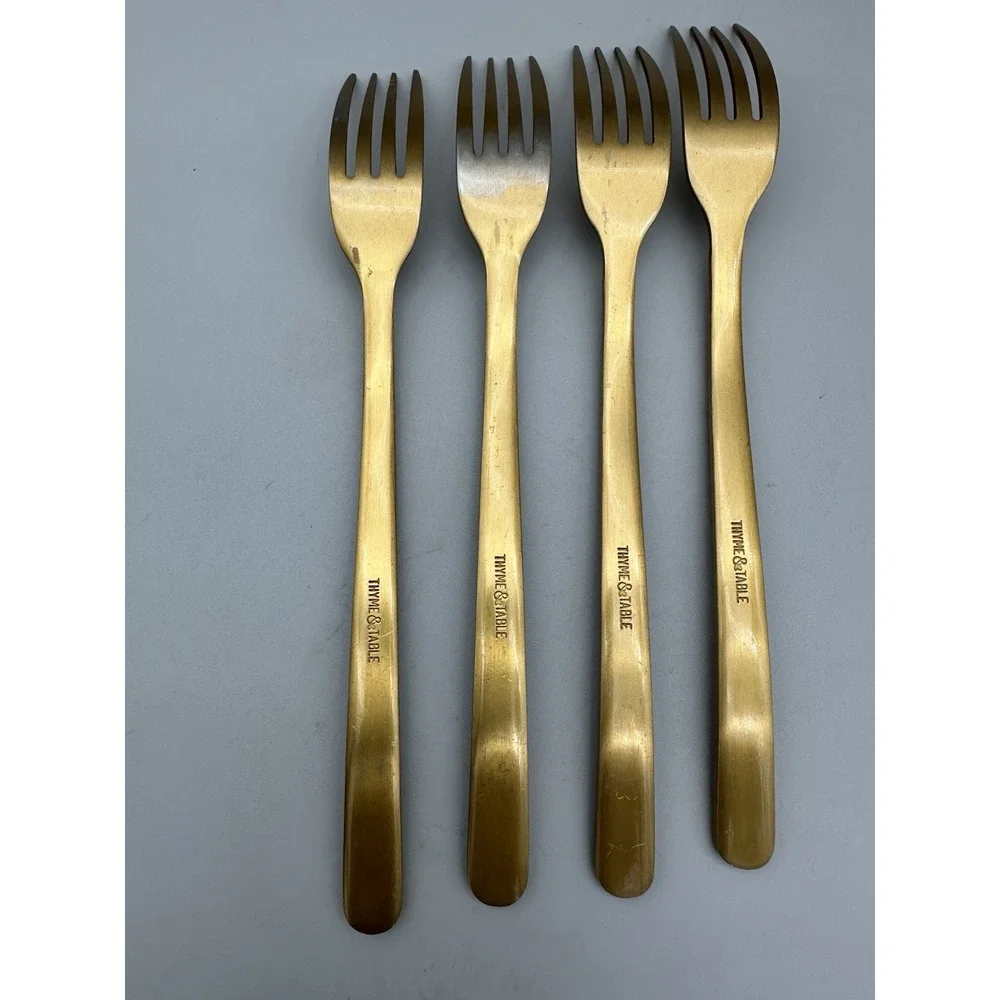Thyme & Table Matte Gold Flatware 13 Pc Replacement Lot Forks Spoons